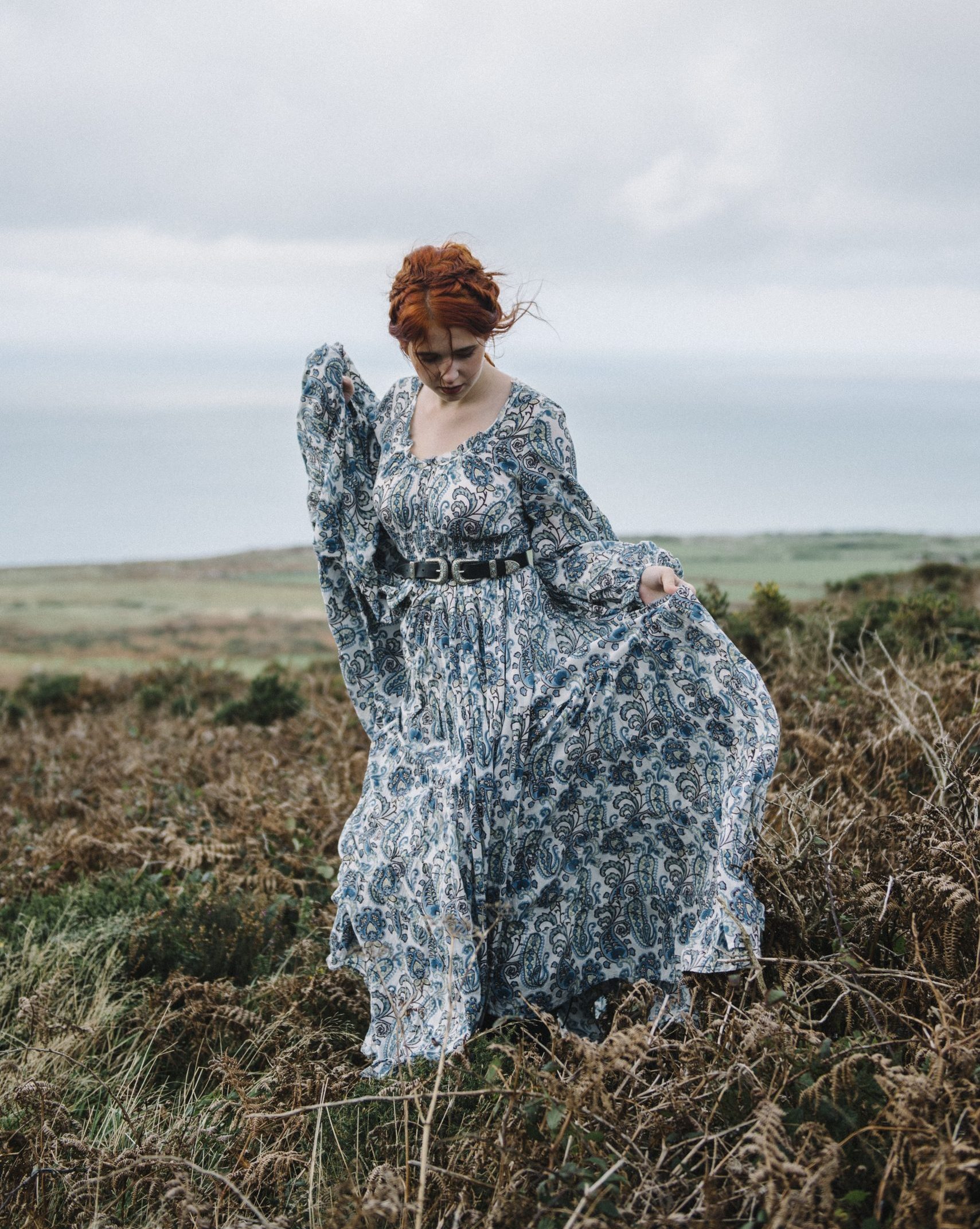 Blue Puff Sleeve Dress