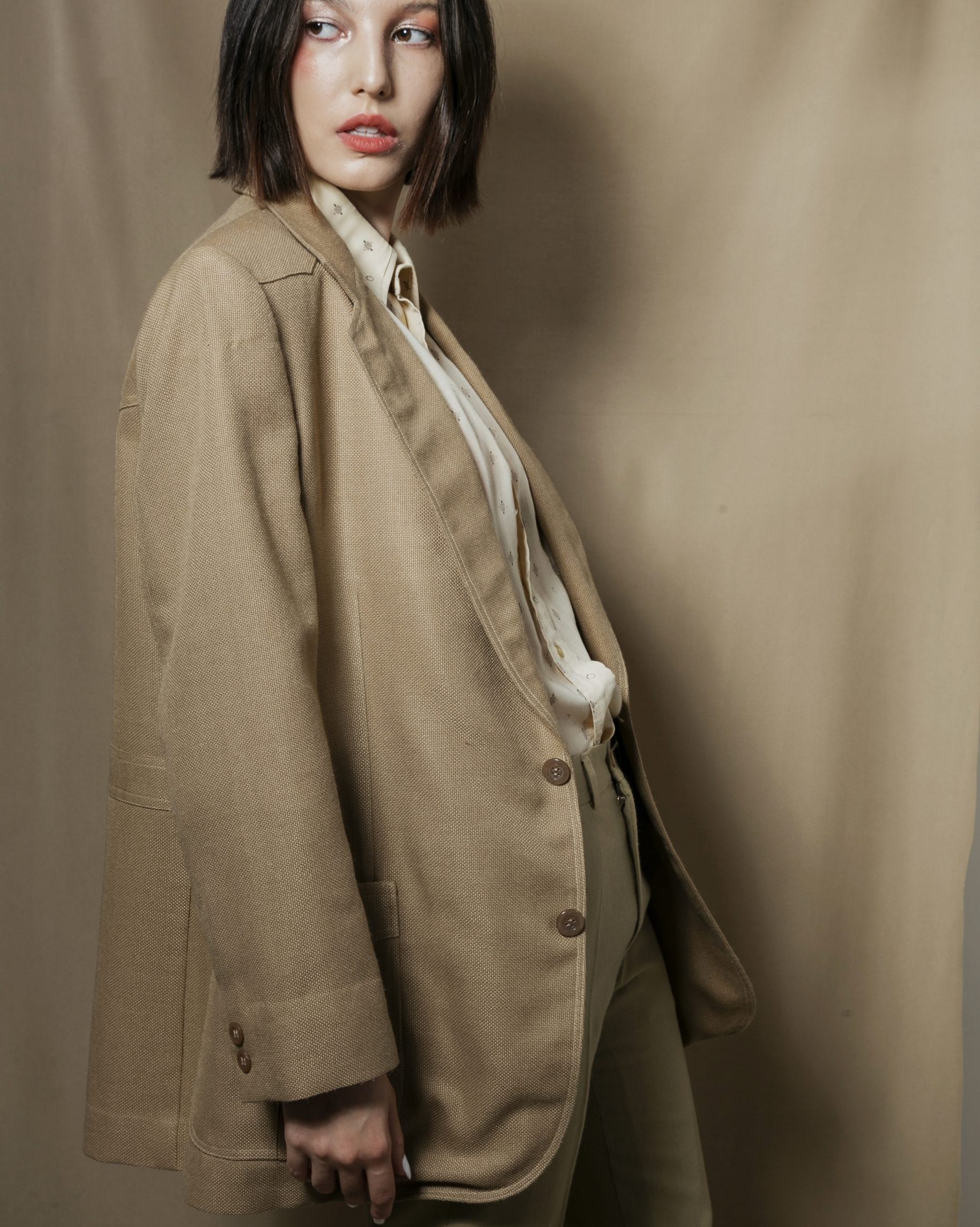 Orange Button Up Top