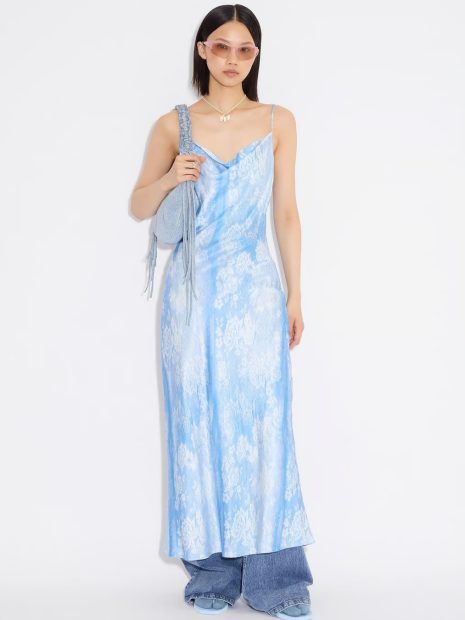 Long Sleeved Blue Maxi Dress