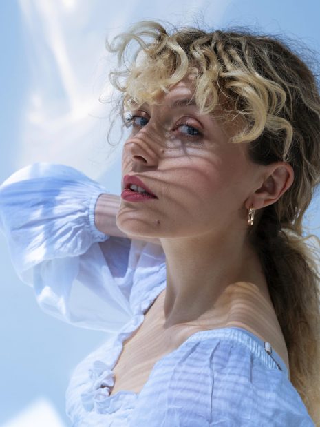 Blue Puff Sleeve Dress