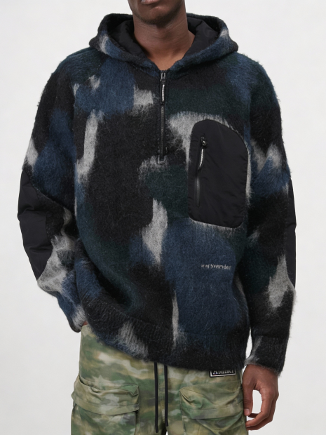 Abstract Print Wool Jacket