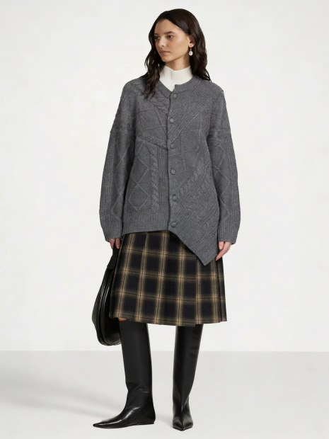 Knitted Grey Cardigan