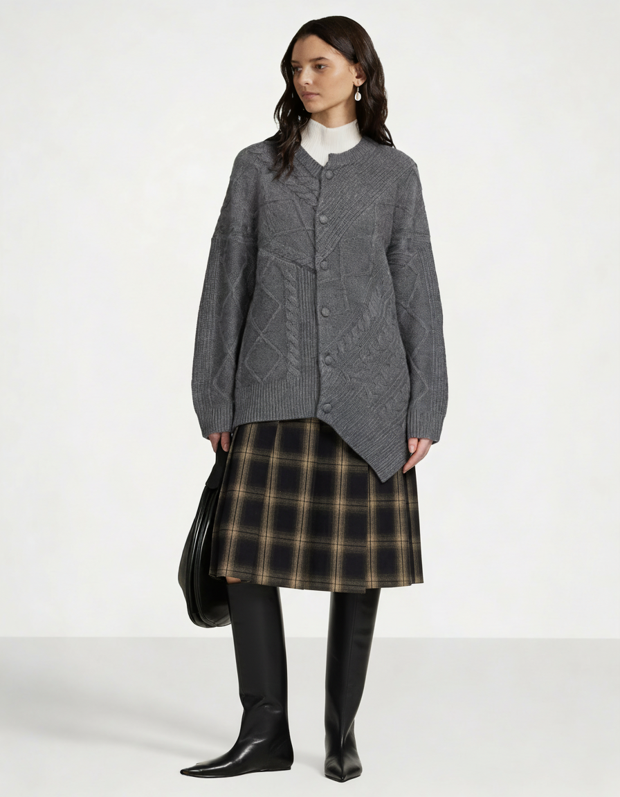 Knitted Grey Cardigan