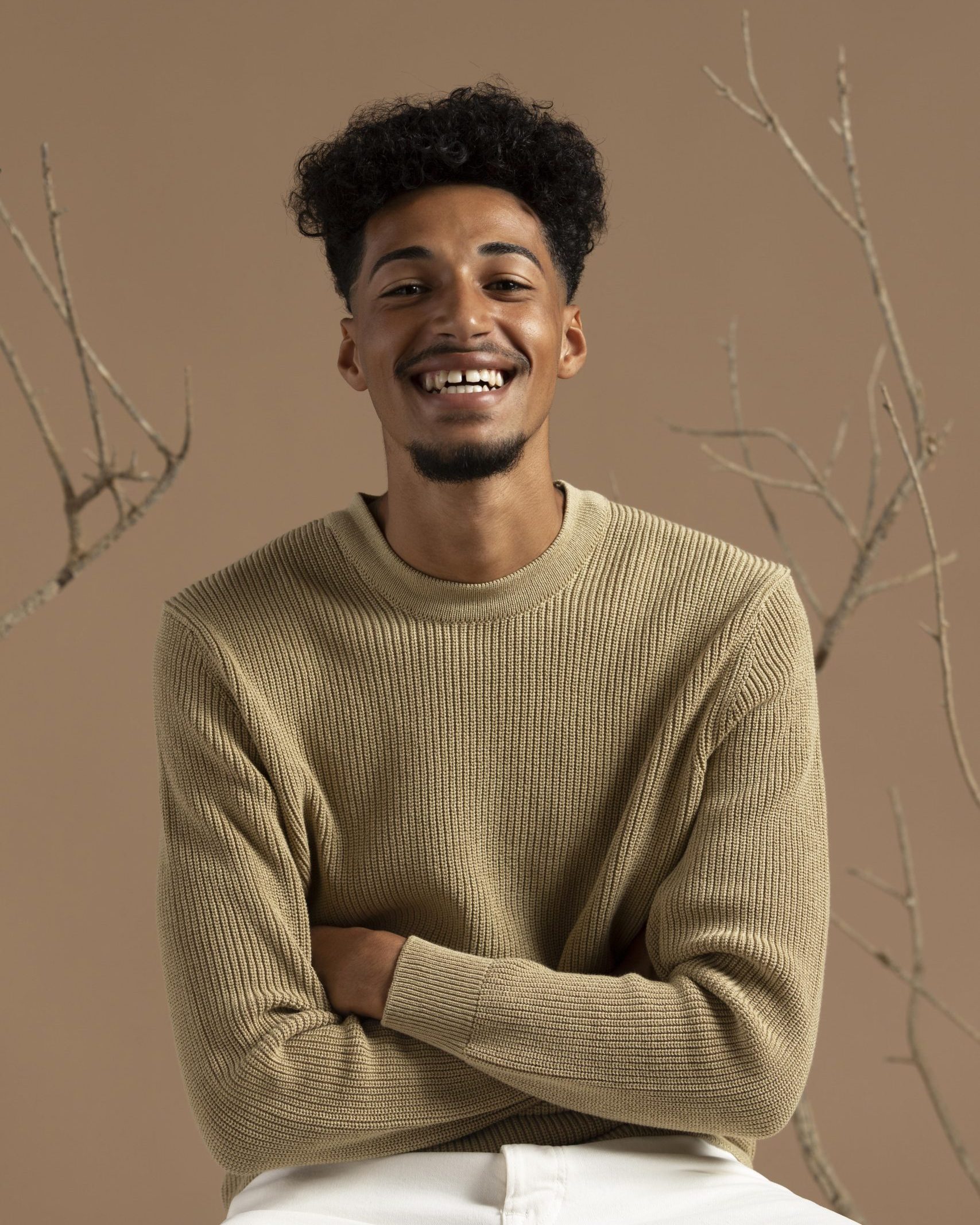 Beige Knitted Sweater