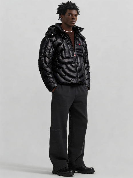 Black Shiny Down Puffer