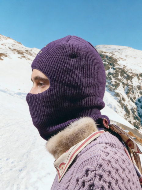 Purple Knit Balaclava