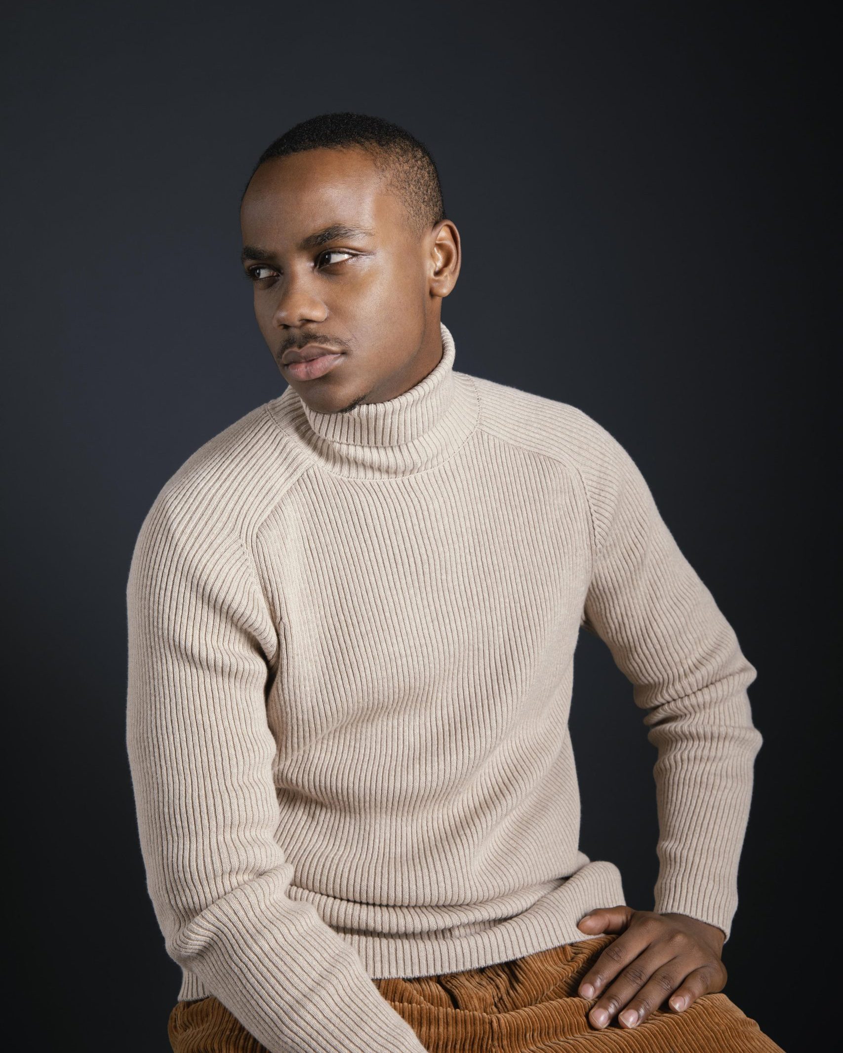 Beige Turtle Neck Sweater