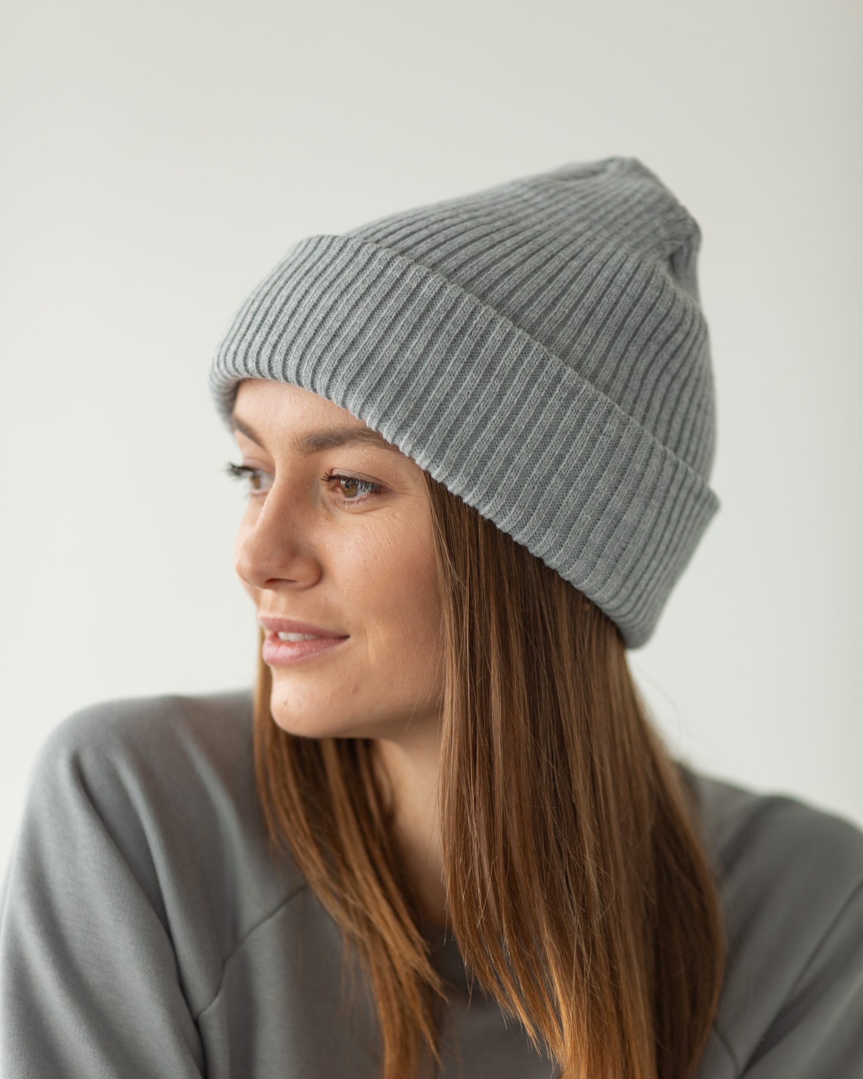 Grey Knitted Beanie